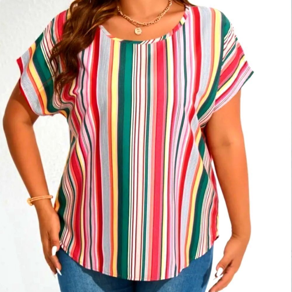 Plus size colorful Striped top sz 4X